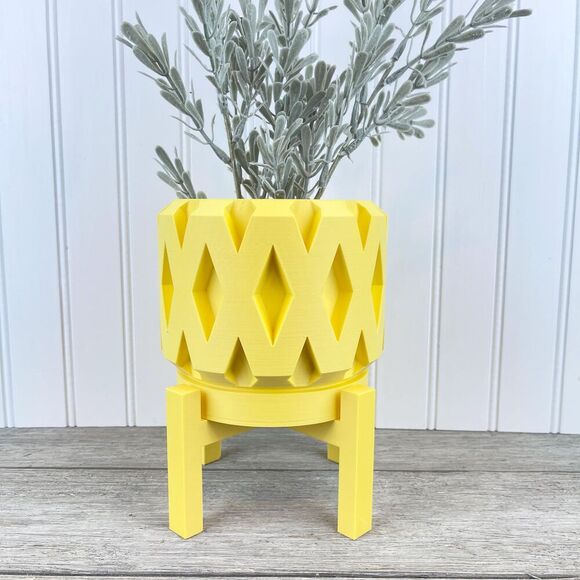 Hand Crafted Other - Indoor Flower Pot w/ Drainage Hole and Drip Tray , Rano Planter Pot